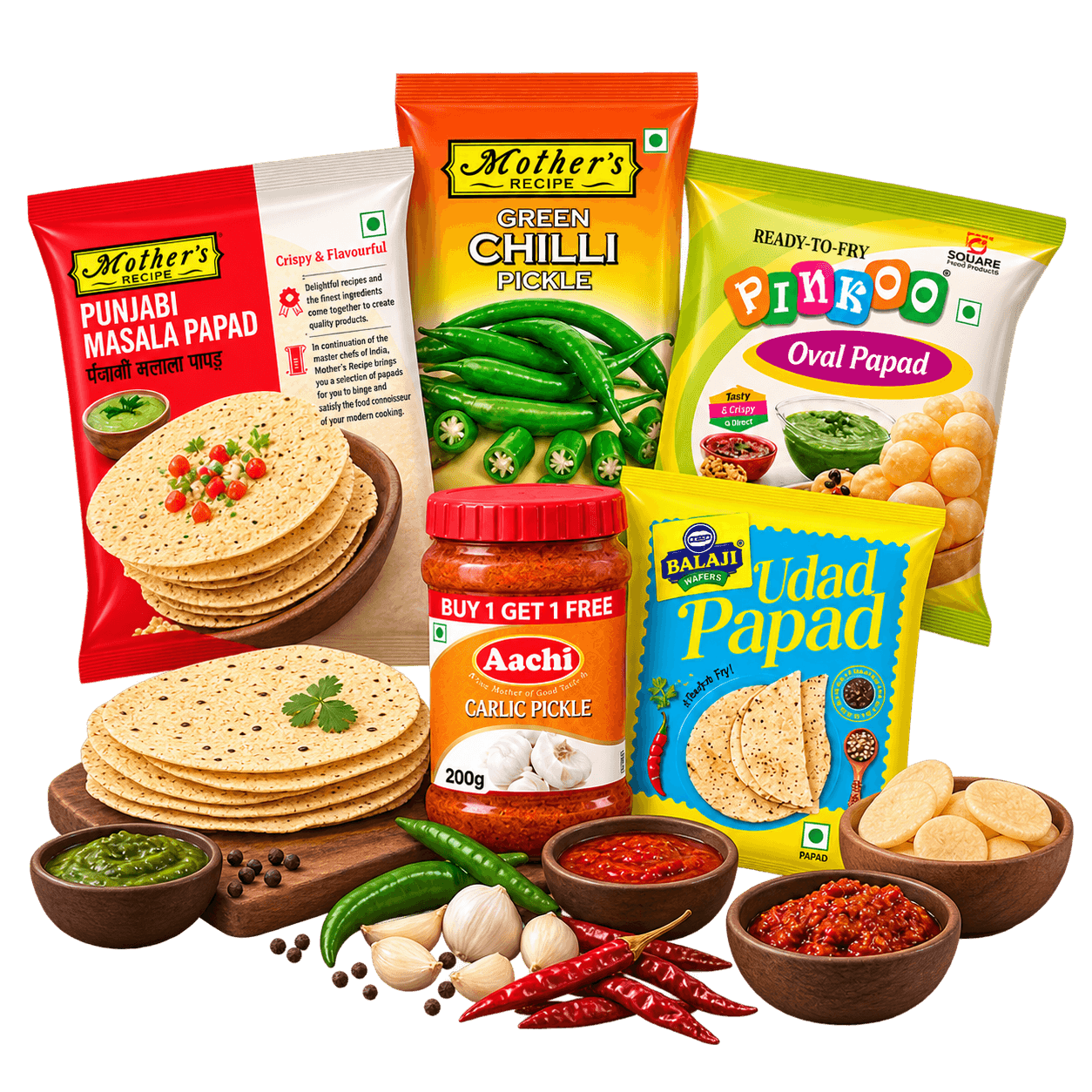 Papad, Achar & Chutney